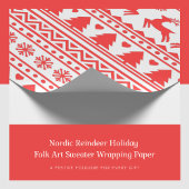 Nordic Reindeer Holiday Folkloregie Pullman Geschenkpapier