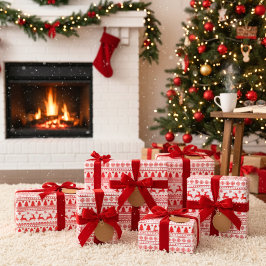 Nordic Reindeer Holiday Folkloregie Pullman Geschenkpapier