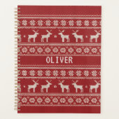 Nordic Reindeer Knit Pattern Personalized Planer (Vorderseite)