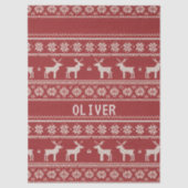 Nordic Reindeer Knit Pattern Personalized Seidenpapier (Vorderseite)