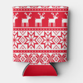 Nordic Reindeer Ugly Christmas Sweater Party Dosenkühler (Vorderseite)