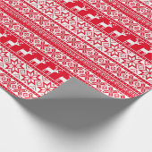 Nordic Reindeer Ugly Christmas Sweater Party Geschenkpapier (Ecke)
