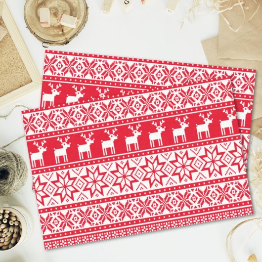 Nordic Reindeer Ugly Christmas Sweater Party Seidenpapier