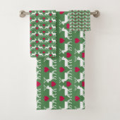 Nordic Rentier & Hearts Muster Badhandtuch Set (Insitu)