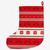 Nordic Rentier Muster Personalisiert Großer Weihnachtsstrumpf (Rückseite)