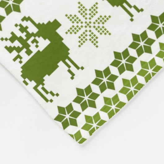 Nordic Rentier & Snowflakes Fleecedecke (Ecke)