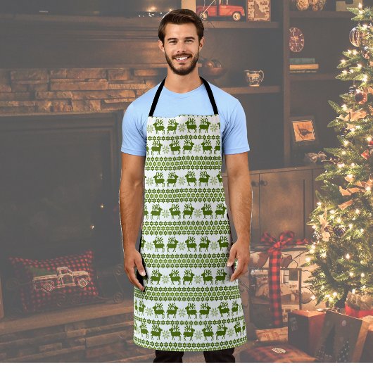 Nordic Rentier & Snowflakes Schürze