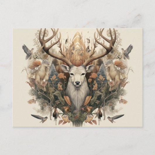 Nordic Retro Pagan Artistic Postcard Postkarte (Vorderseite)