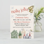 Nordic Rustic Watercolor Weihnachtsgebäck Party Einladung (Stehend Vorderseite)