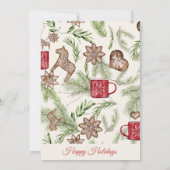 Nordic Rustic Watercolor Weihnachtsgebäck Party Einladung (Rückseite)