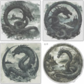 Nordic Samhain Sticker Set - Dragon Design (Vorderseite)