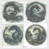 Nordic Samhain Sticker Set - Dragon Design (Blatt)