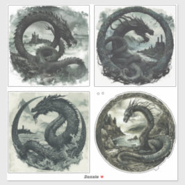 Nordic Samhain Sticker Set - Dragon Design