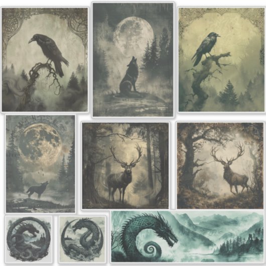 Nordic Samhain Sticker Set - Varied Designs (Vorderseite)