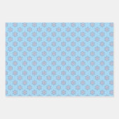 Nordic Santa and Animals Muster auf blau Geschenkpapier Set (Vorderseite 3)