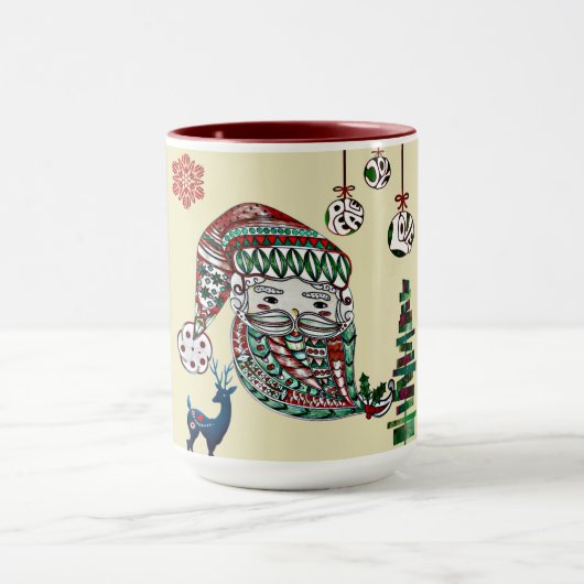 Nordic Santa Claus Weihnachtsvater Vintag rustikal Tasse (Zentrum)