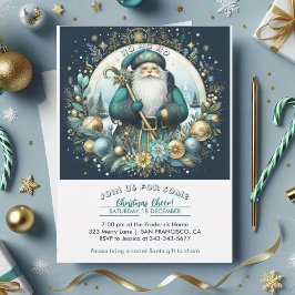 Nordic Santa Ho Ho Ho Snowy Christmas Cheer Party Einladung