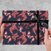 Nordic Scandi Pattern Folk Dala Horse Christmas Geschenkpapier