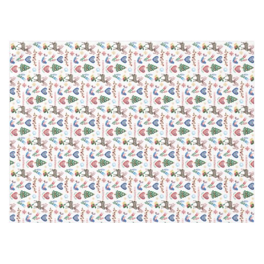 Nordic Scandinavian Style Christmas Pattern Tablec Tischdecke (Vorderseite (Horizontal))