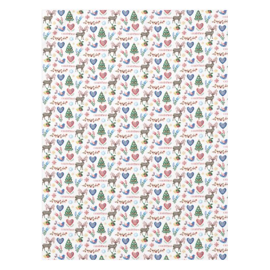Nordic Scandinavian Style Christmas Pattern Tablec Tischdecke (Vorderseite)