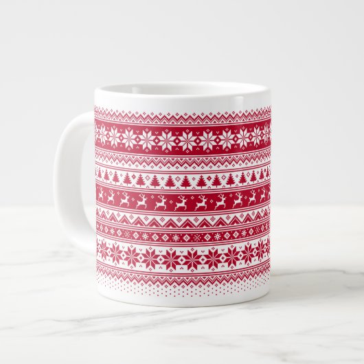 Nordic - skandinavischer Weihnachtsjumbo MugV2 Jumbo-Tasse (Vorderseite Links)