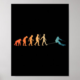 Nordic Ski Art Men Snowboard Skifahren Lo Poster