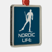 Nordic Ski Life Ornament Aus Metall (Rechts)