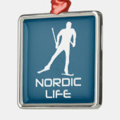 Nordic Ski Life Ornament Aus Metall (Links)