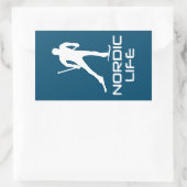 Nordic Ski Life Rechteckiger Aufkleber (Tasche)