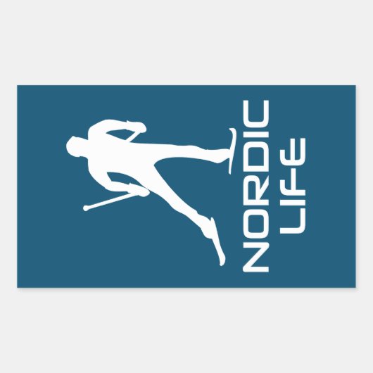 Nordic Ski Life Rechteckiger Aufkleber (Vorderseite)