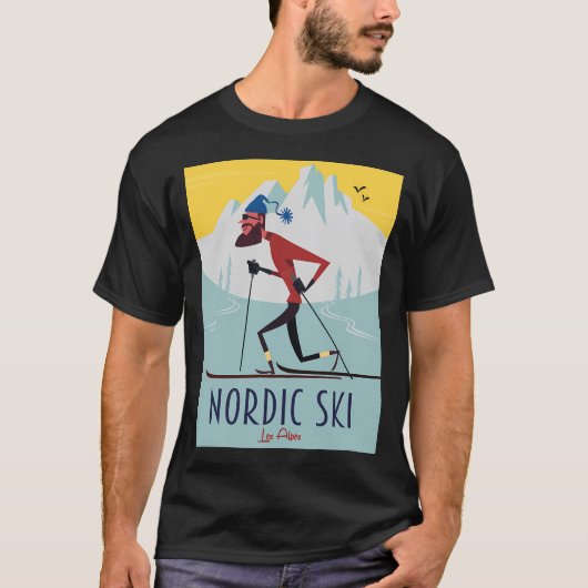 Nordic Ski Poster T-Shirt (Vorderseite)