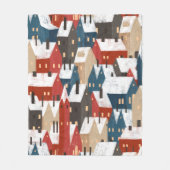 Nordic Snow Winter Tower Muster Fleecedecke (Vorderseite)