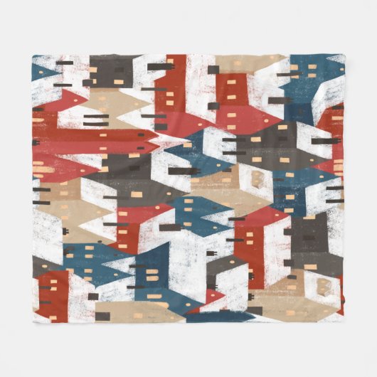 Nordic Snow Winter Tower Muster Fleecedecke (Vorderseite (Horizontal))