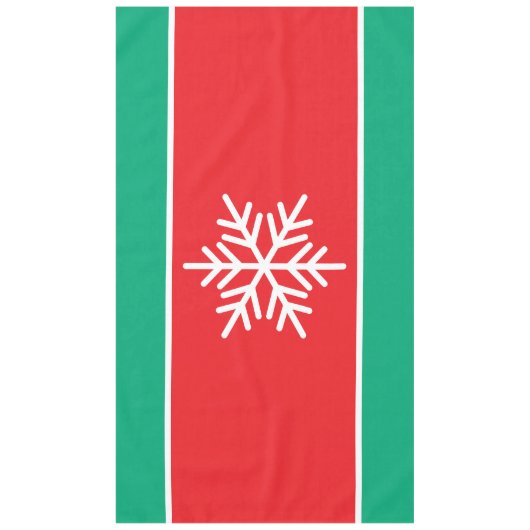 Nordic Snowflake Bright Red Green Streifen Tischdecke (Vorderseite)
