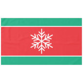 Nordic Snowflake Bright Red Green Streifen Tischdecke (Vorderseite (Horizontal))