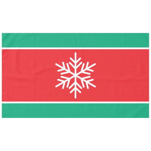 Nordic Snowflake Bright Red Green Streifen Tischdecke (Vorderseite (Horizontal))