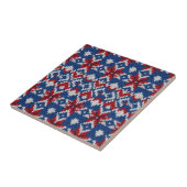 Nordic Snowflake Knit Pattern - Navy, Red, White 2 Fliese (Seite)