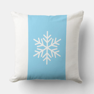 Nordic Snowflake Light Blue White Holiday Streifen Kissen