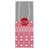 Nordic Snowflake Pattern Individuelle Name Weihnac Geschenktüte Für Weinflaschen (Rückseite)