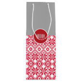 Nordic Snowflake Pattern Individuelle Name Weihnac Geschenktüte Für Weinflaschen (Vorderseite)