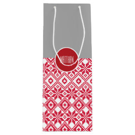 Nordic Snowflake Pattern Individuelle Name Weihnac Geschenktüte Für Weinflaschen