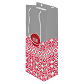 Nordic Snowflake Pattern Individuelle Name Weihnac Geschenktüte Für Weinflaschen (Vorderseite Schrägansicht)