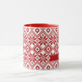 Nordic Snowflake Pattern Individuelle Name Weihnac Tasse (Zentrum)