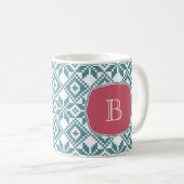 Nordic Snowflake Pattern Monogram Christmas Kaffeetasse (VorderseiteRechts)