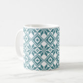 Nordic Snowflake Pattern Monogram Christmas Kaffeetasse (Vorderseite Links)