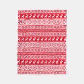 Nordic Snowflake Rentier Ugly Christmas Sweater Fleecedecke (Vorderseite)