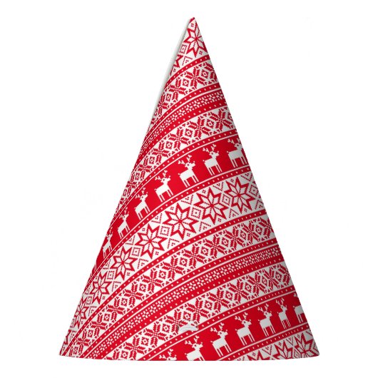 Nordic Snowflake Rentier Ugly Christmas Sweater Partyhütchen (Links)