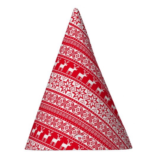 Nordic Snowflake Rentier Ugly Christmas Sweater Partyhütchen (Rechts)