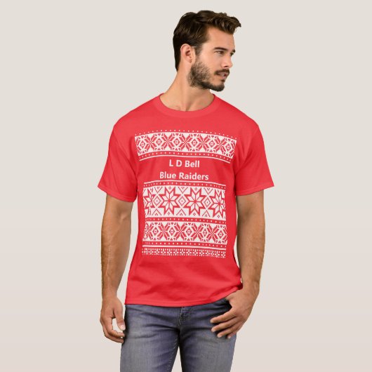 Nordic Snowflake Rentier Ugly Christmas Sweater T-Shirt (Vorne ganz)