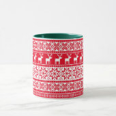 Nordic Snowflake Rentier Ugly Christmas Sweater Tasse (Zentrum)